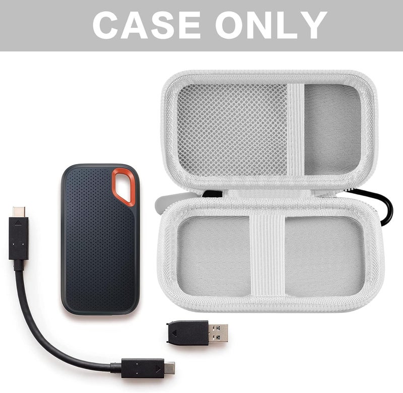 PAIYULE Case Compatible with SanDisk 1TB 2TB 500GB 4TB/for PRO Extreme Portable SSD, External Solid State Hard Drive Storage Holder for SDSSDE61/ SDSSDE60/ SDSSDE81/SDSSDE30/SDSSDE60 (Box Only)(White) - Image 3